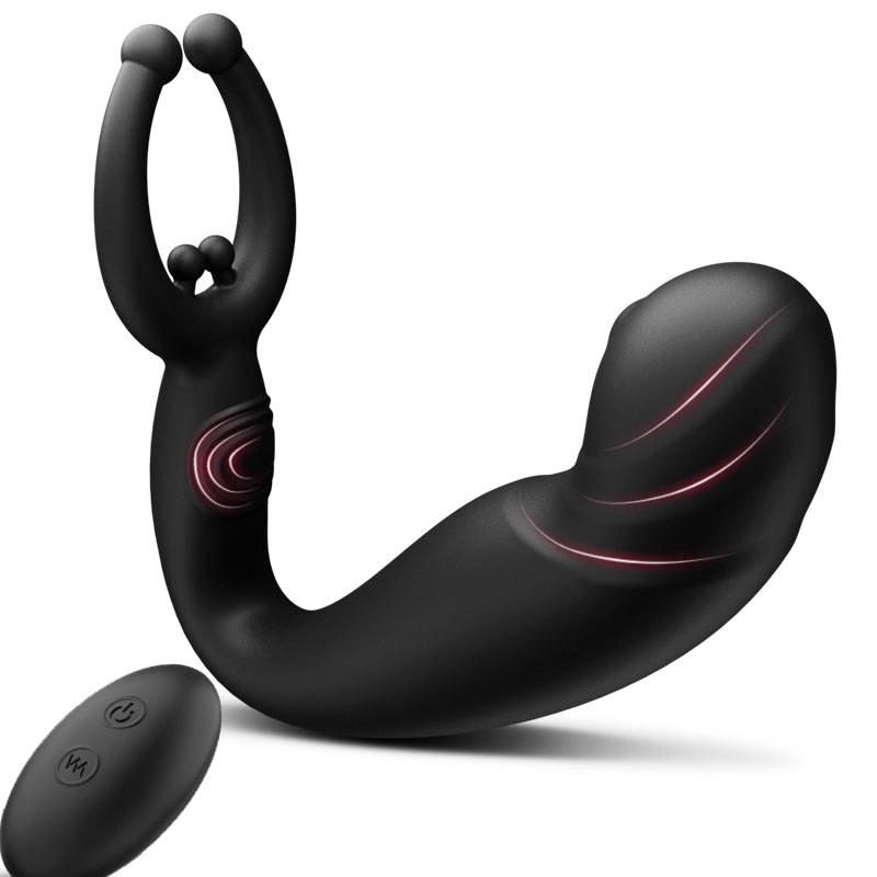 Acmejoy - Bead Massage Multifunctional 9 Vibrating Prostate Anal Plug Solo Male Prostate Massager