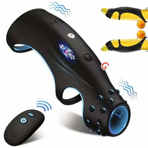 Acmejoy - 10 Vibrating Cock Ring with G-spot Stimulation and Remote Co BKC Acmejoy - 10 Vibrating Cock Ring with G-spot Stimulation and Remote Co BKC