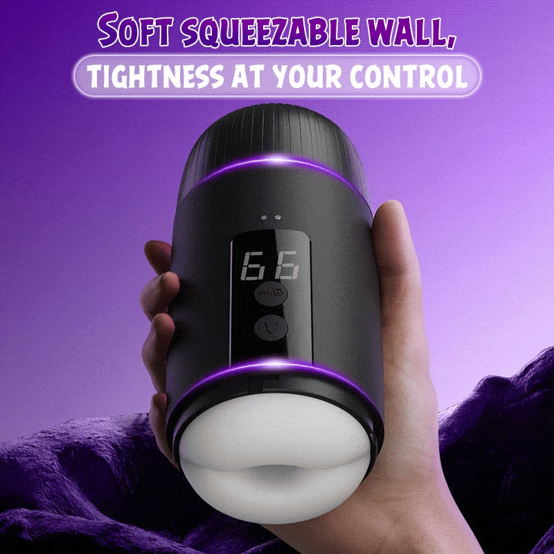 Selena - 8 Slap Tongue-Lick Male Masturbation with 2 Motors Vibration Massage Stroker