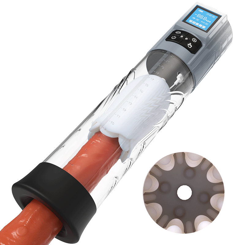 Penispumpe mit 10 Vibrations- und 6 Saugmodi, Penisverlängerung für Mä – BKC