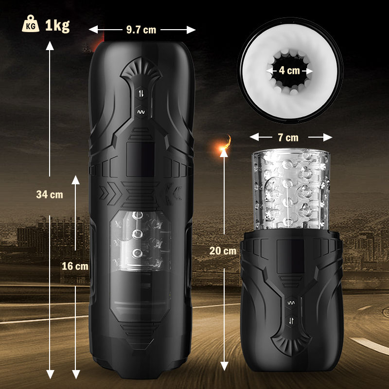 Asia 7 Teleskop-Rotations-Vibrations-Masturbator Cup für Männer