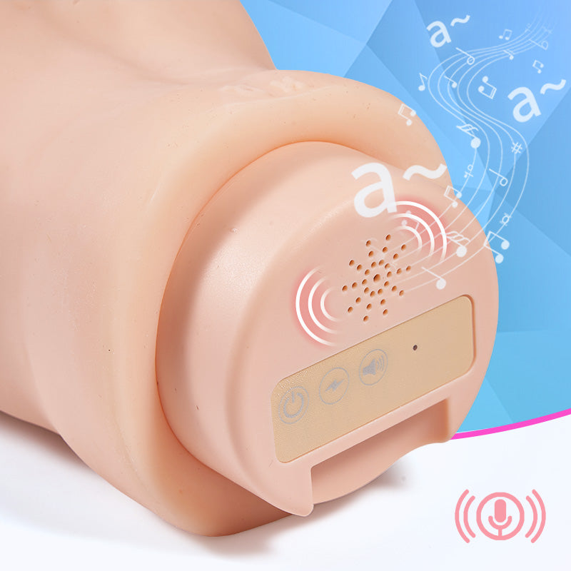 Realistischer Vibrator mit Saugnapf und Geräusch, einführbar bis 12 cm