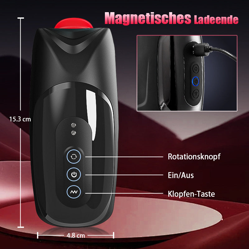 10 Klopfen & Vibration 10 Rotationen Tornado Masturbateur Entraîneur