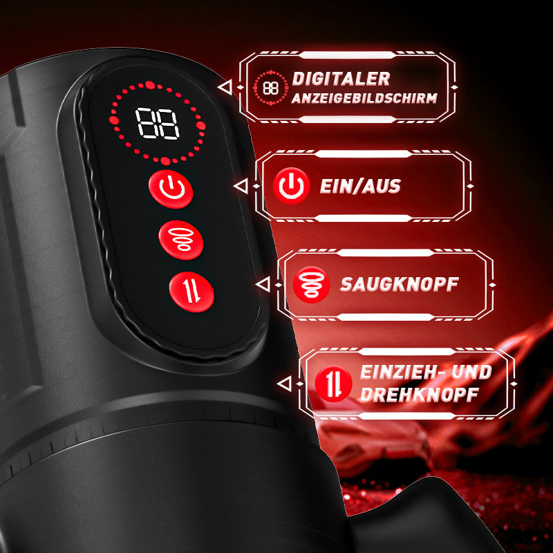 Terminator - Oral x Vagina!9 Stretching Swivelling 9 Lutschen mit Griff Männlicher Masturbator