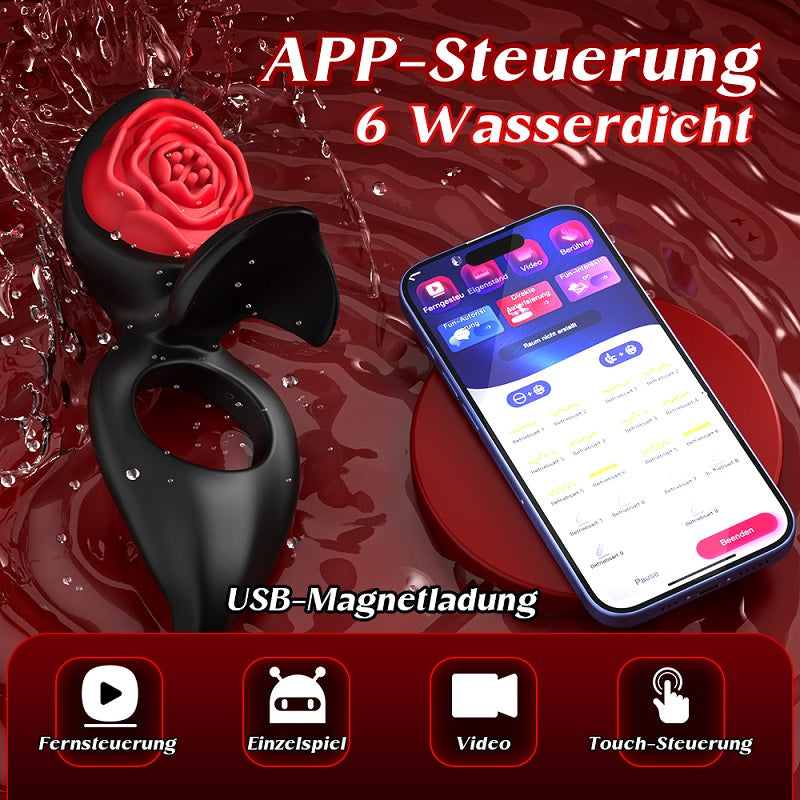 Vibromasseur à anneau pénien avec stimulateur de doigt de clitoris pour personnes avec 9 modes de vibration, jeu sexuel solo, sexe érotique