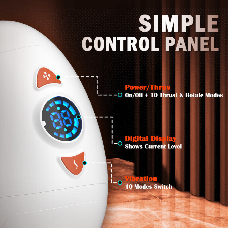 Acmejoy - Electric Male Masturbator with Rotating Piston, Glans Vibration & Testicle Massage