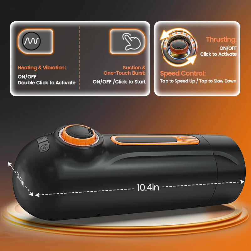 Chris-6 IN 1 10 Vibrating & Thrusting with 4 Sucking Automatic Knob Adjusting Male Masturbator