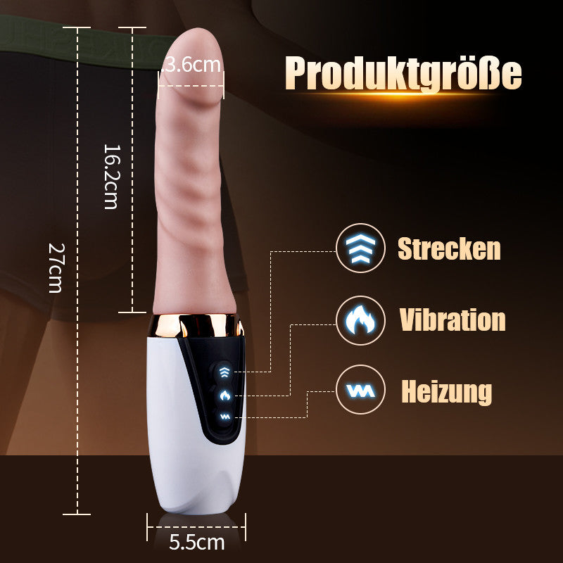 Sex Machine 27 cm Schub-Dildo-Vibrator mit Wärme für G-Punkt- und Analstimulation