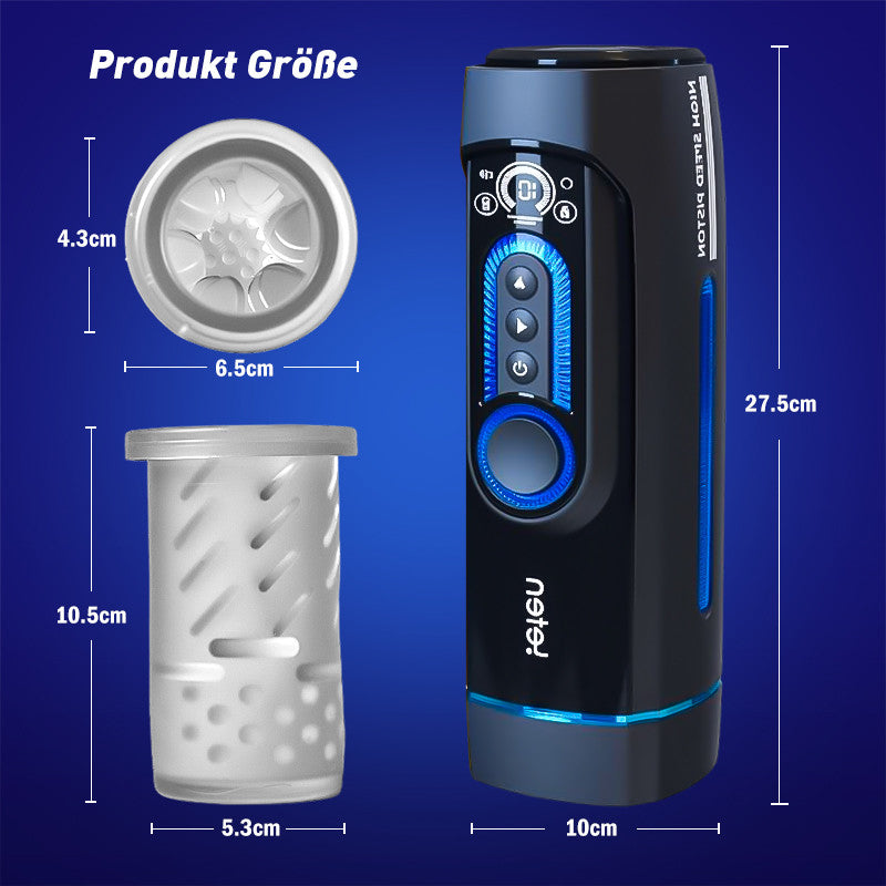 【+Free Lube!!】Leten-X9 IV Upgraded Retractable & Beheizte & Akustische Kombination Männlicher Masturbator