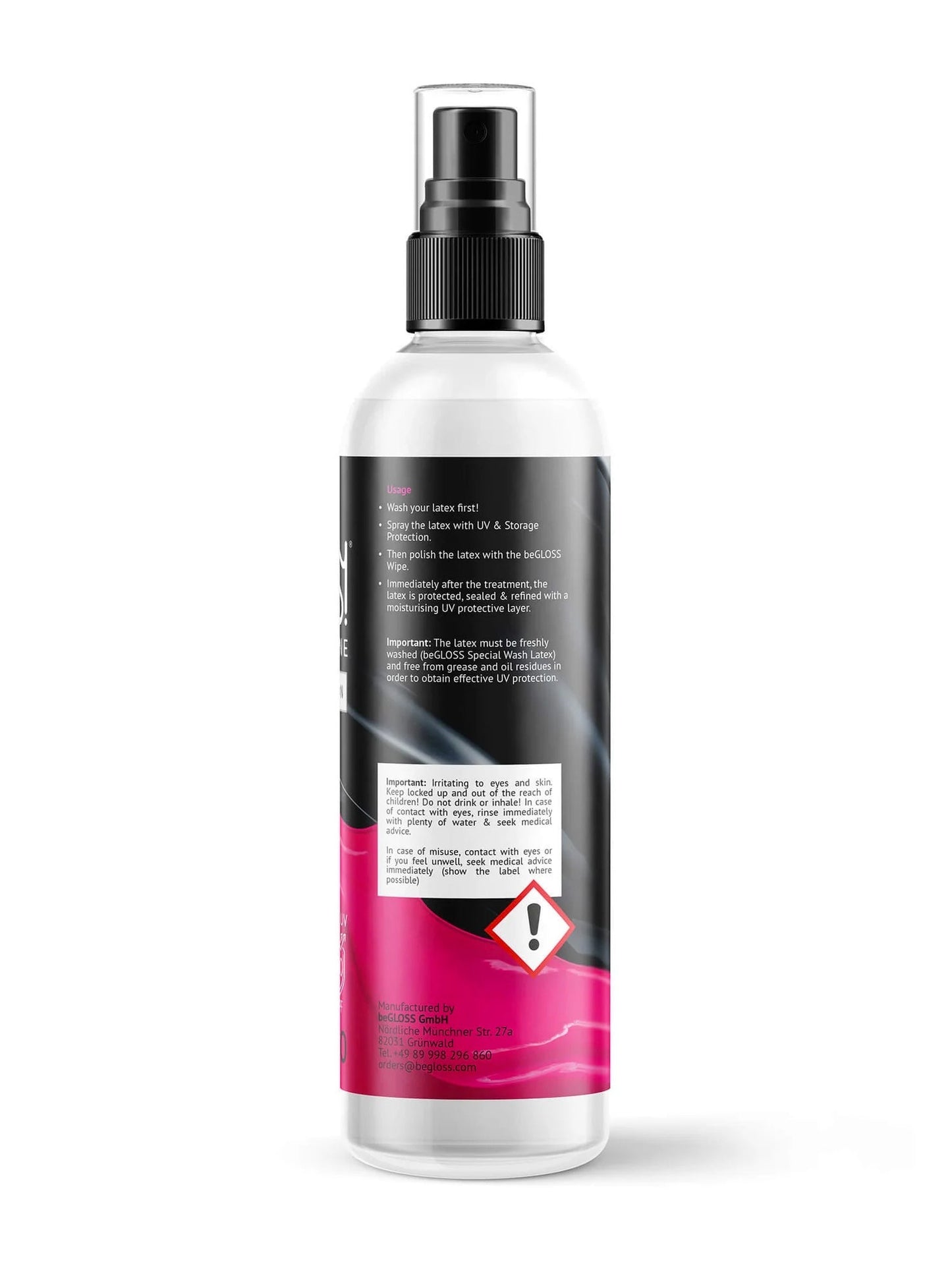 250ml BeGloss Perfect Shine & Latex/Rubber Protector