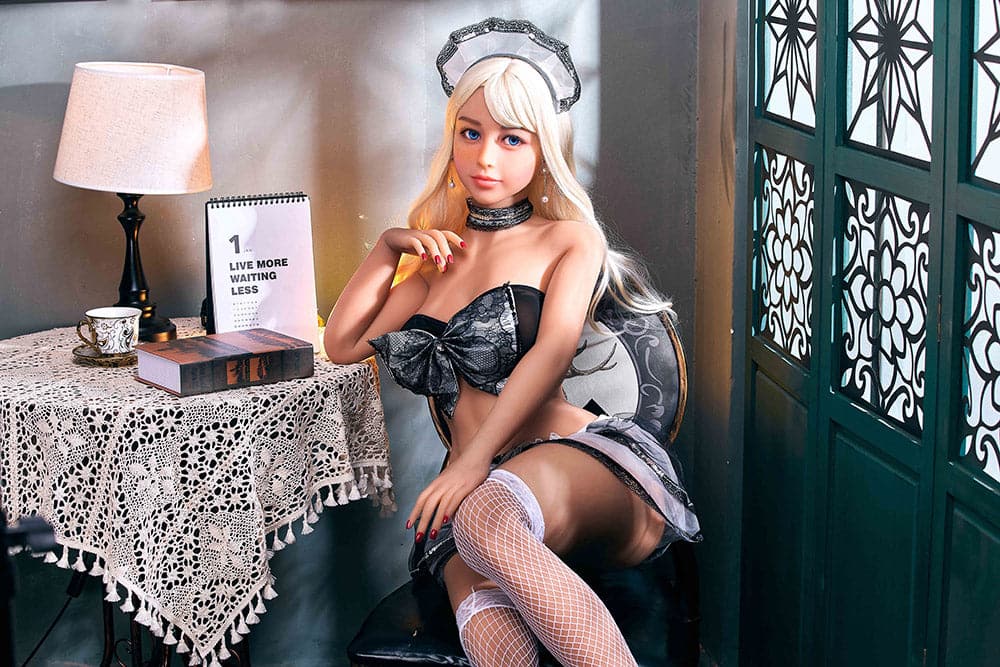 EU In Stock-154cm/5ft1 F-Cup Blonde Maid Sex Doll with #58 Head - Miki