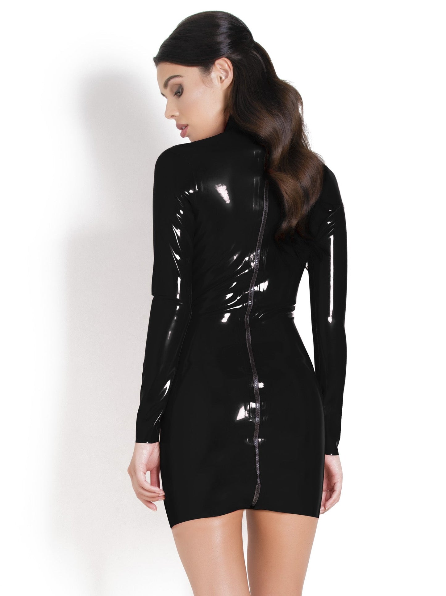 Latex/Rubber High Collared Dress