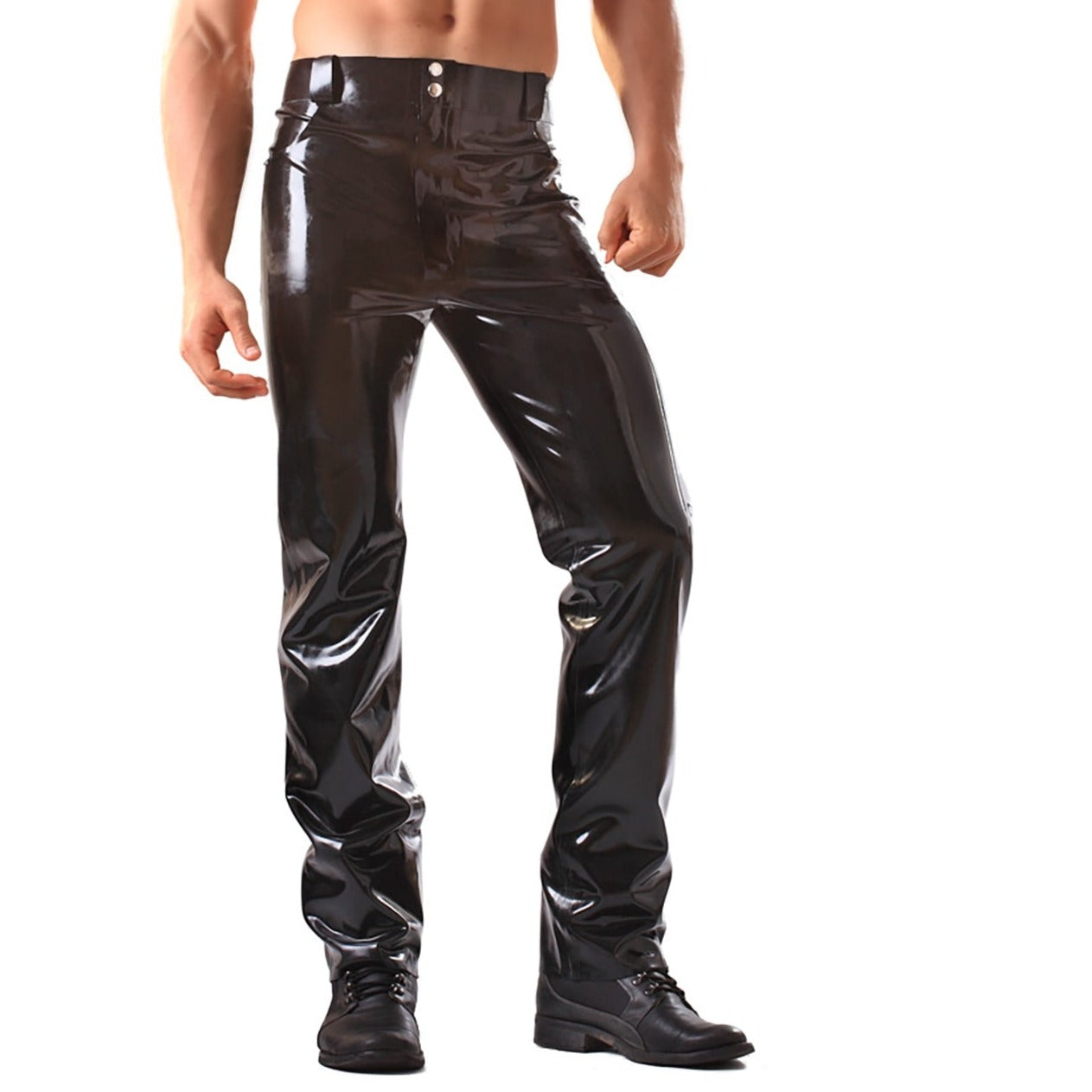 Latex/Rubber Jeans With Pockets Front & Back