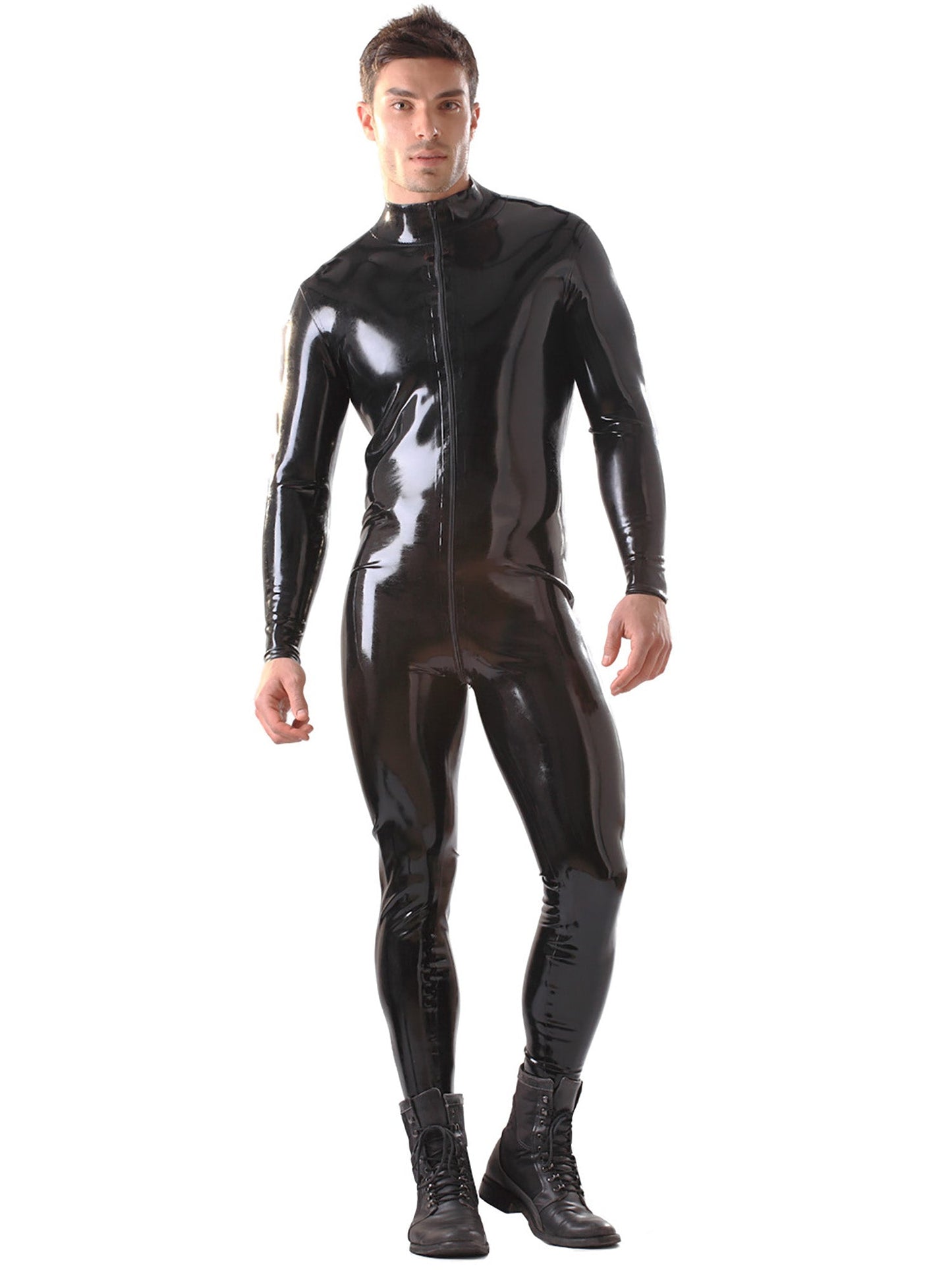 Latex/Rubber Zipped Male Catsuit