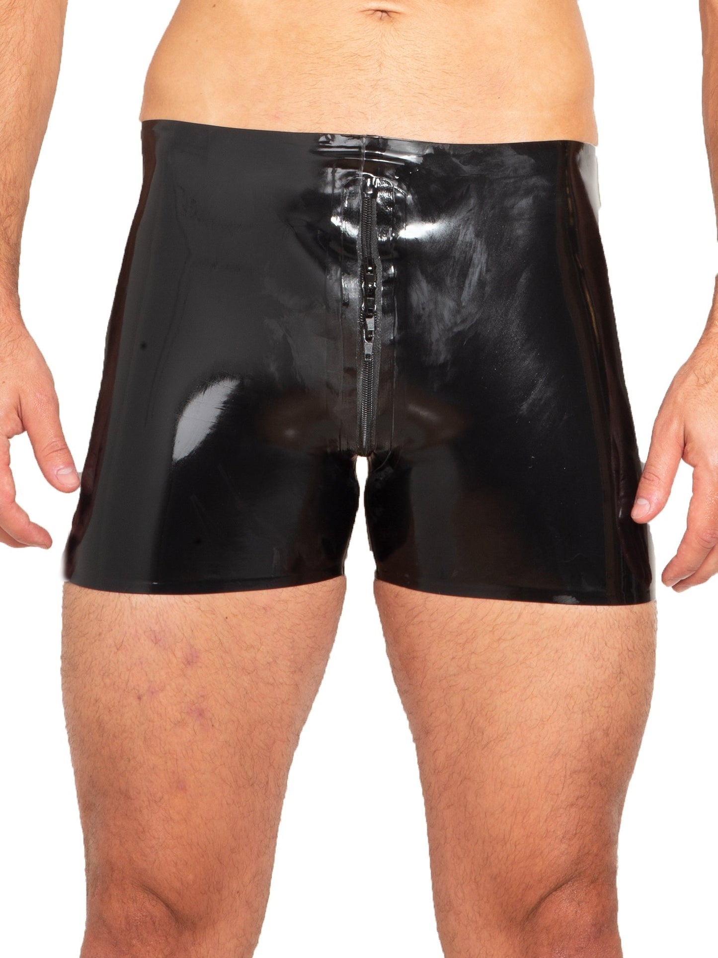 Latex/Rubber Zipped Shorts