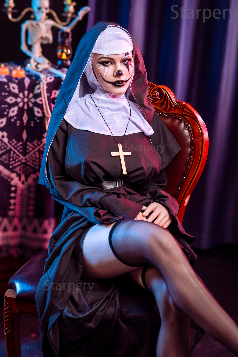 163cm/5ft4 G-cup Silicone Head Halloween Horror Nun Sex Doll Oksana BKC 163cm/5ft4 G-cup Silicone Head Halloween Horror Nun Sex Doll Oksana BKC