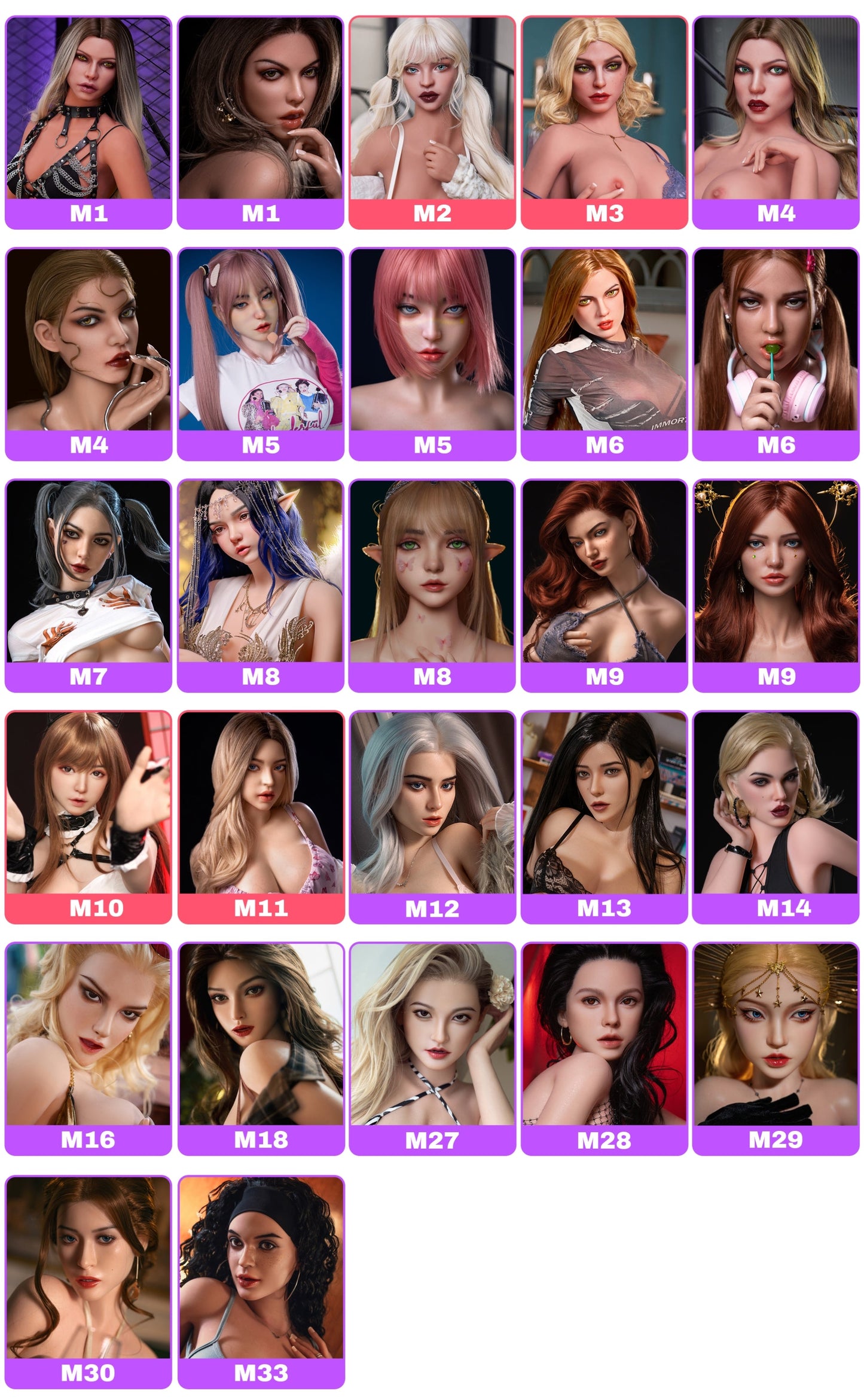 SY Doll Silicone Head