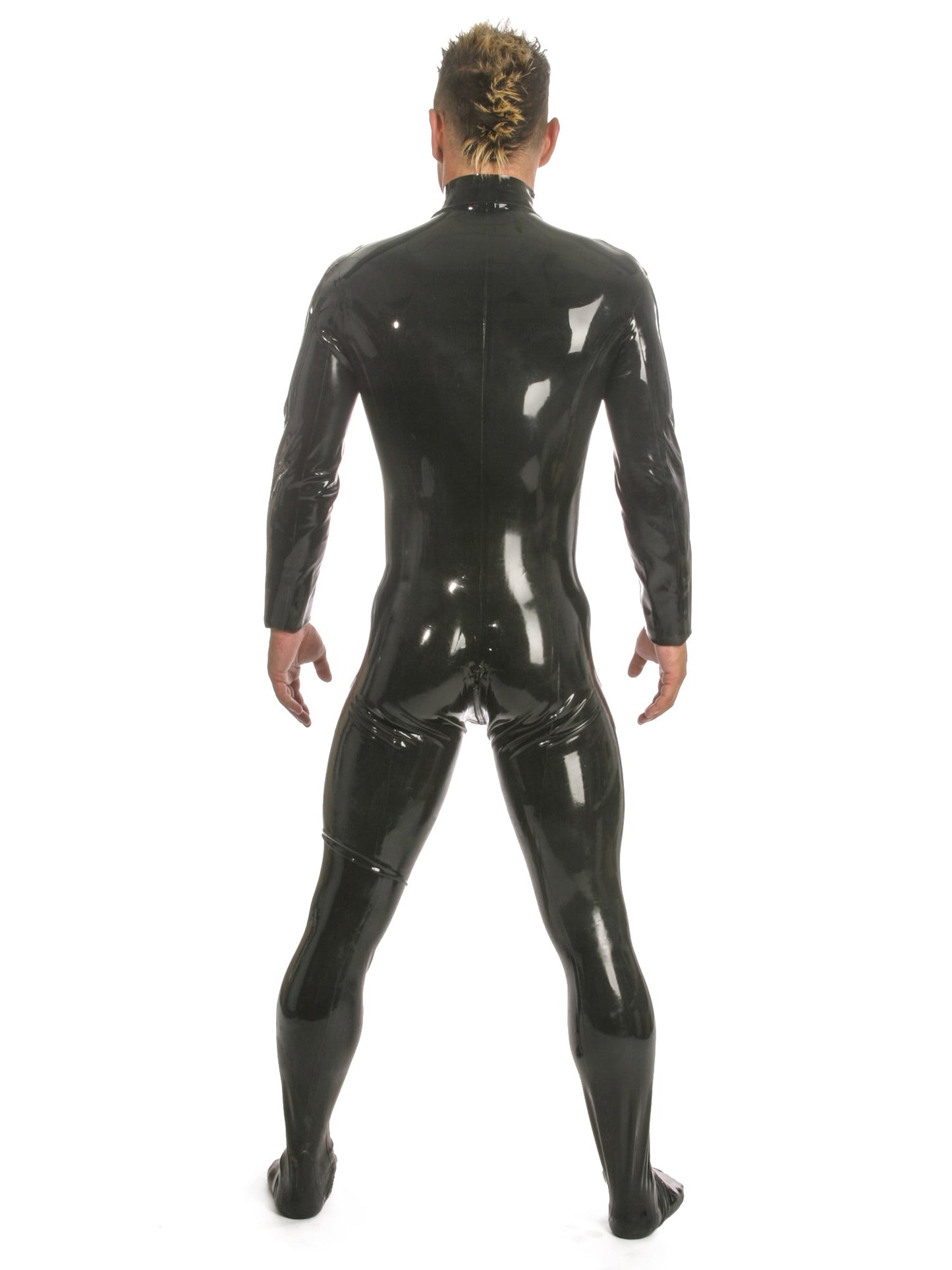 Mens Latex/Rubber Catsuit Feature Front Zip & Feet