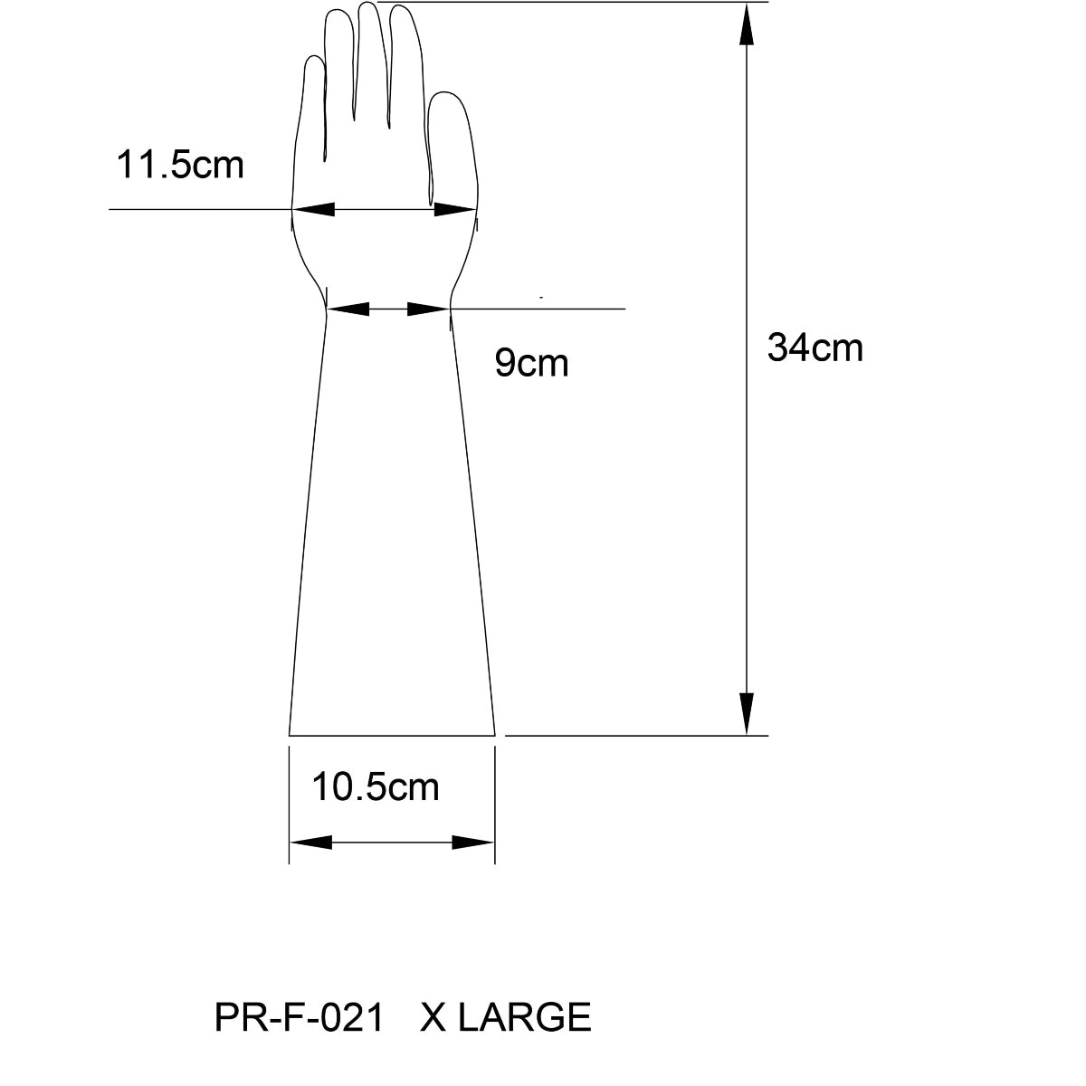 Men's Black Latex/Rubber Wrist Length Gloves