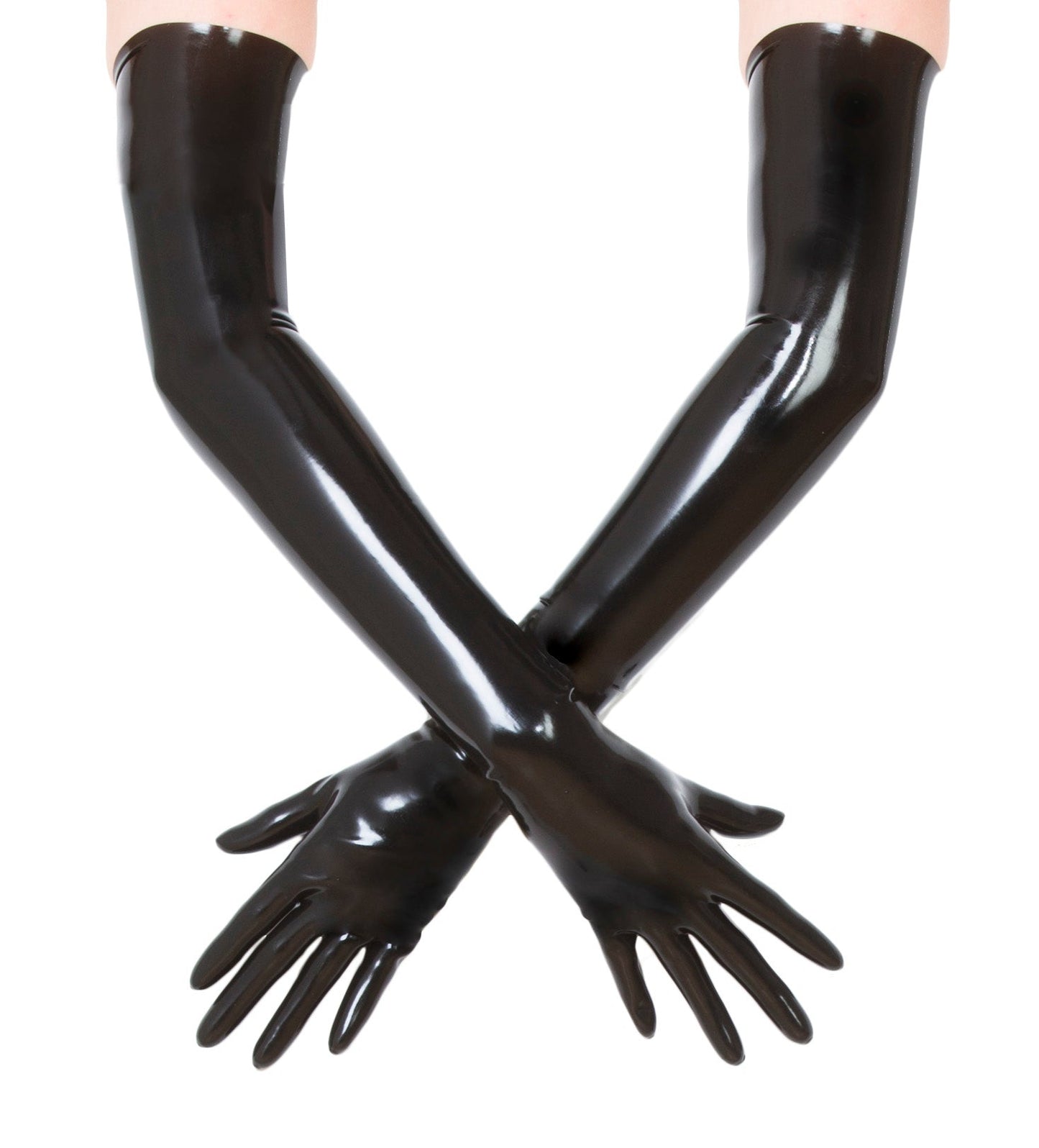 Shoulder Length Latex/Rubber Gloves- Moulded & Red