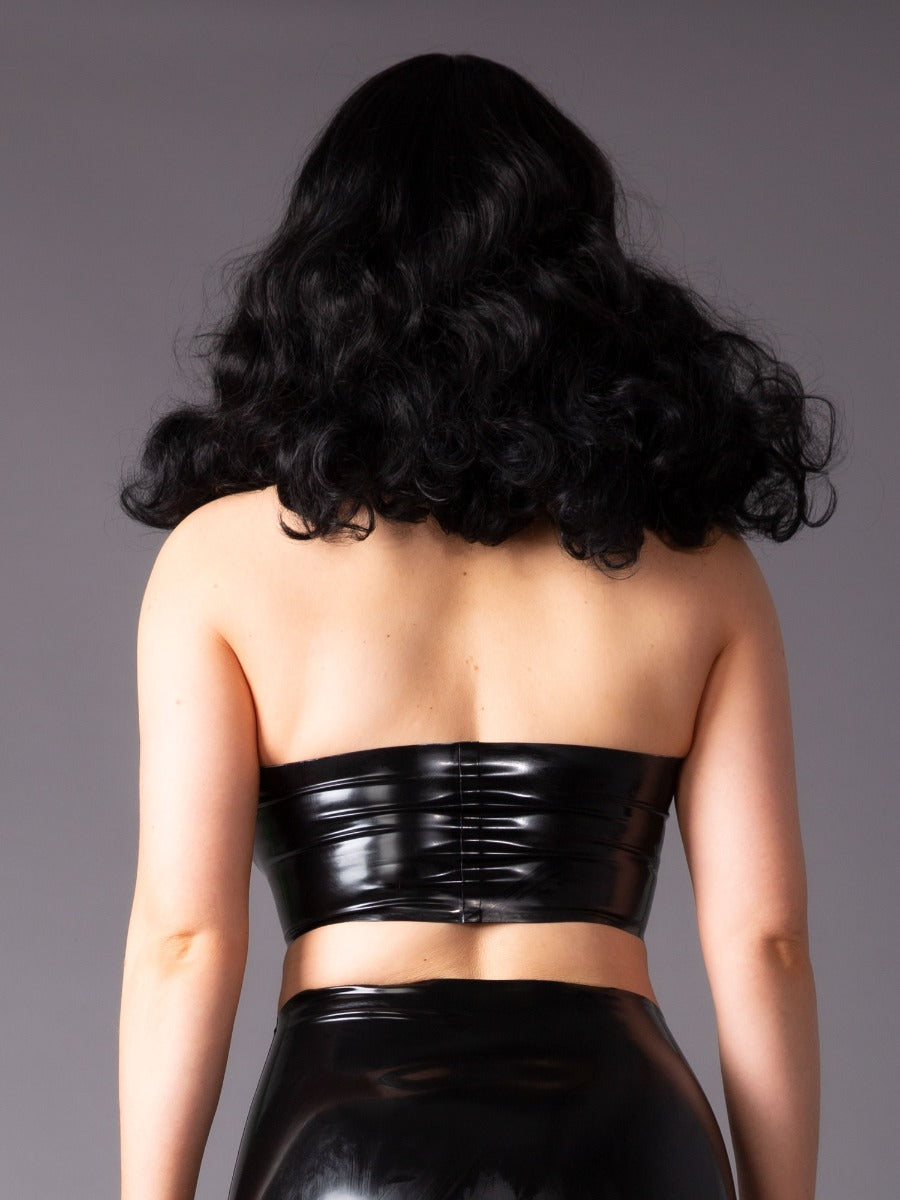 Sweetheart Neckline Bandeau Latex/Rubber Bra