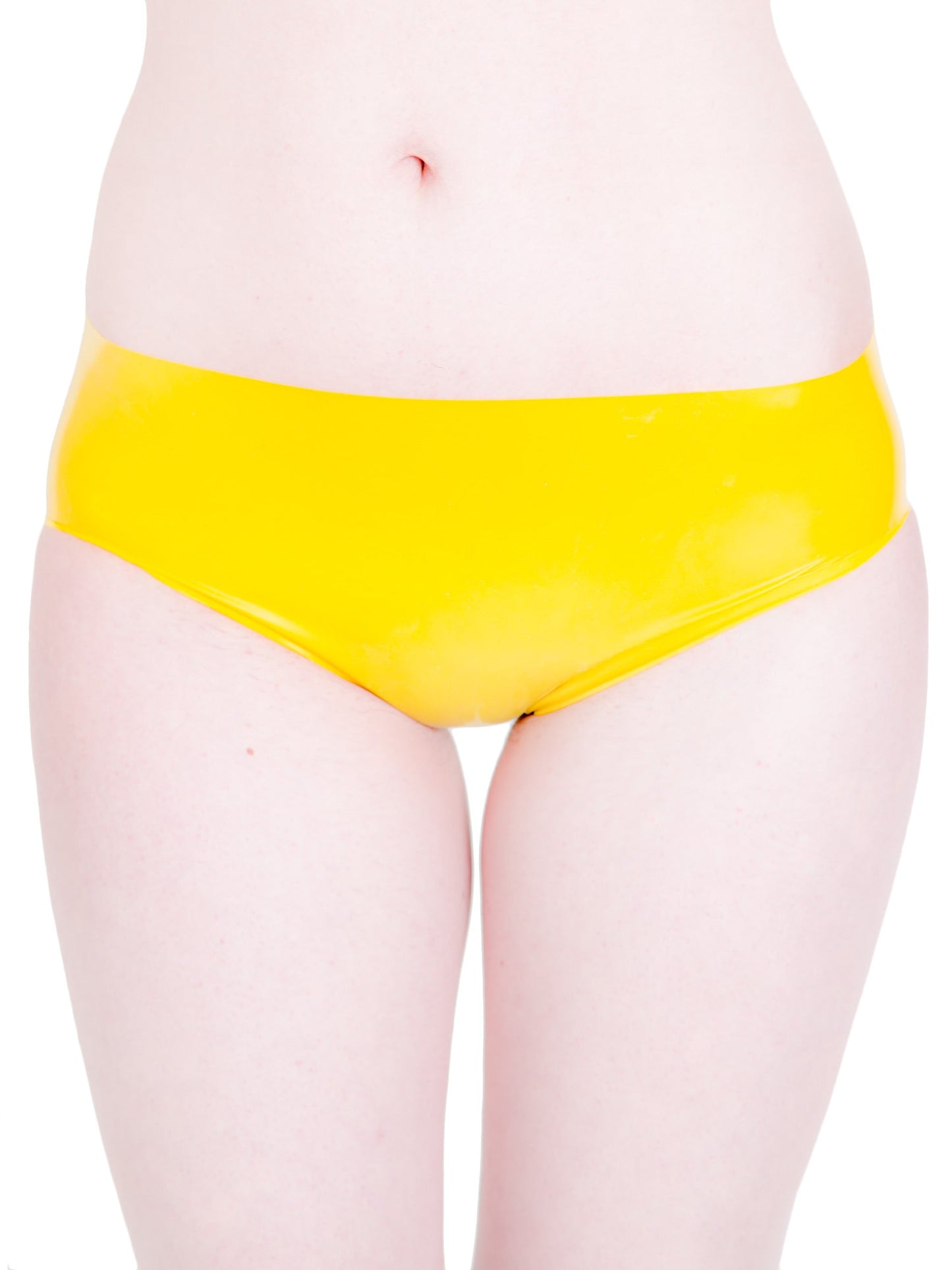 Yellow Latex/Rubber Seamless Briefs
