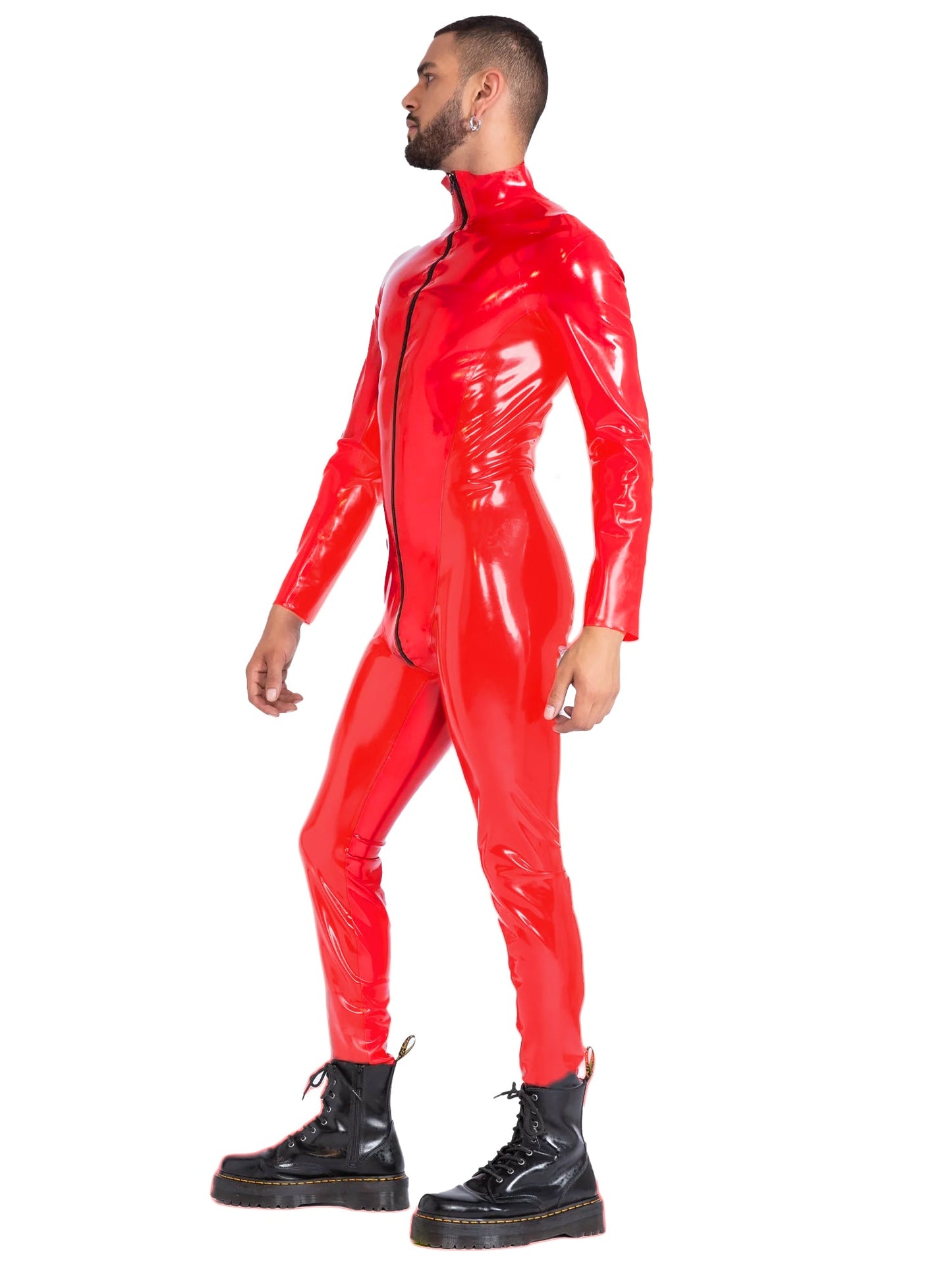 Limited Edition - Heavy Duty (0.55mm) Panelled Red Latex/Rubber Catsuit