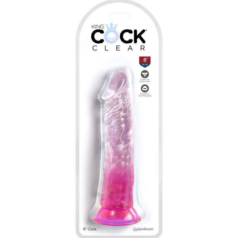 Gode Réaliste Translucide King Cock Transparent 21,8 cm