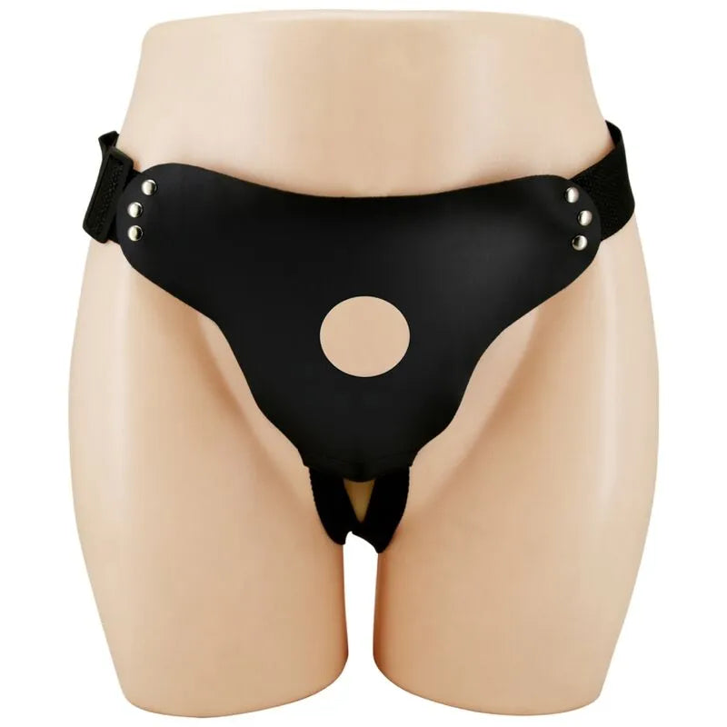 Harnais Godemichet Noir Adaptable Hanches Larges