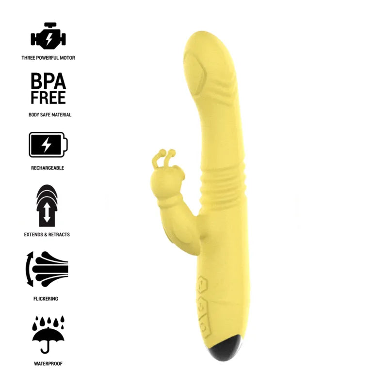 Vibromasseur Multifonction aspect Jaune Rechargeable