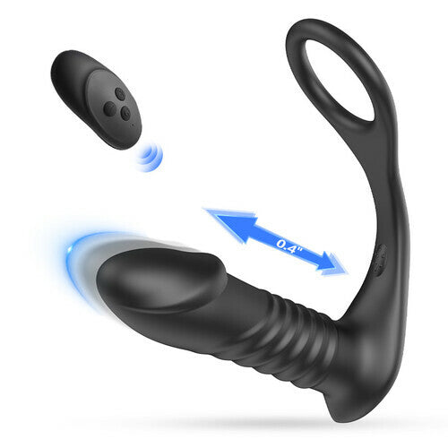 10 Thrilling Vibration 3 Thrusting Silicone Remote Control Cock Ring A BKC 10 Thrilling Vibration 3 Thrusting Silicone Remote Control Cock Ring A BKC