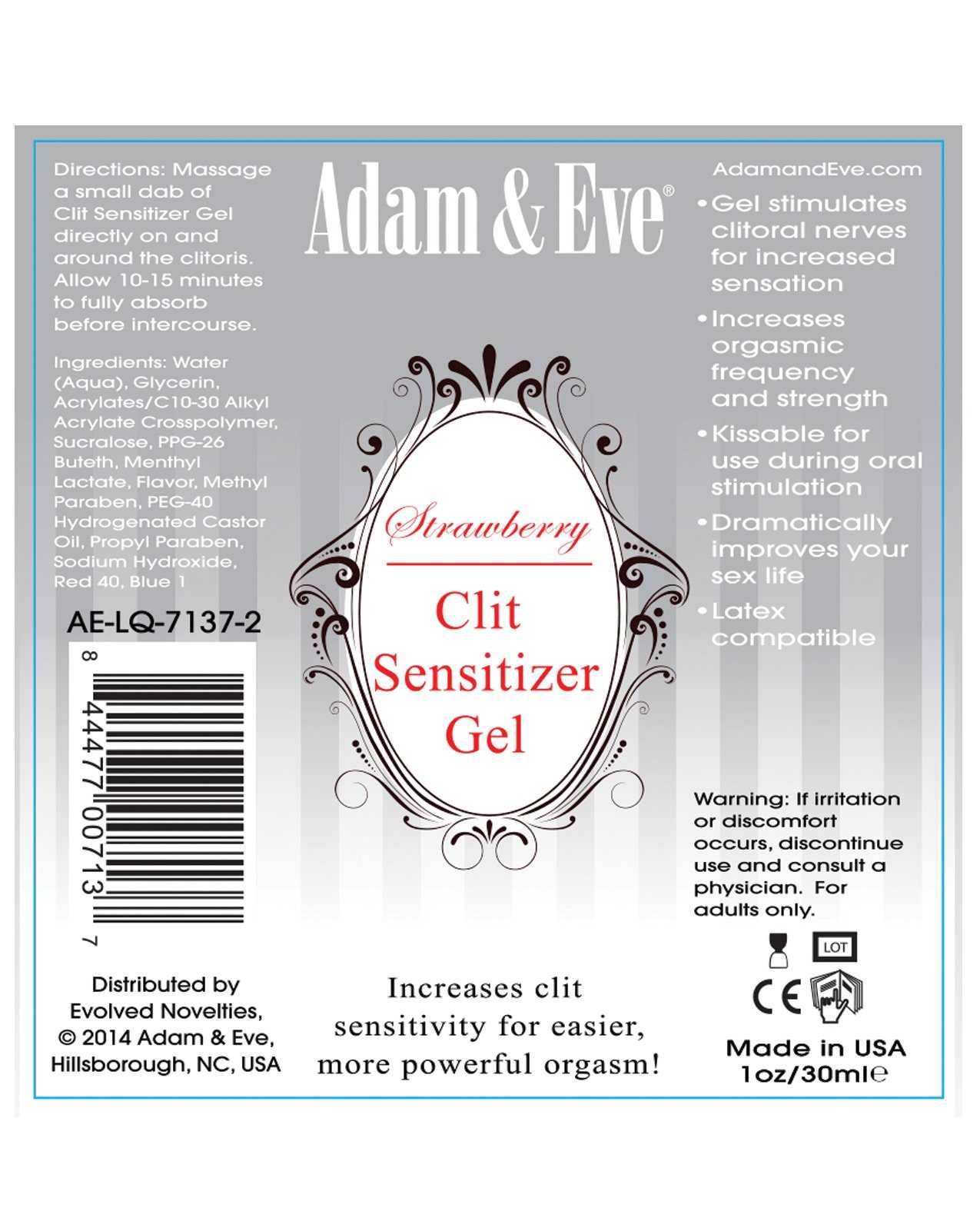 Adam & Eve Clit Sensitizer - 1 oz Strawberry