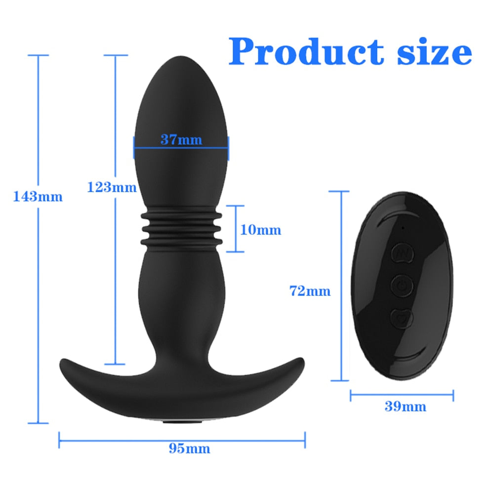 3 Folds Thrusting Vibration Butt Plug & Prostate Massager
