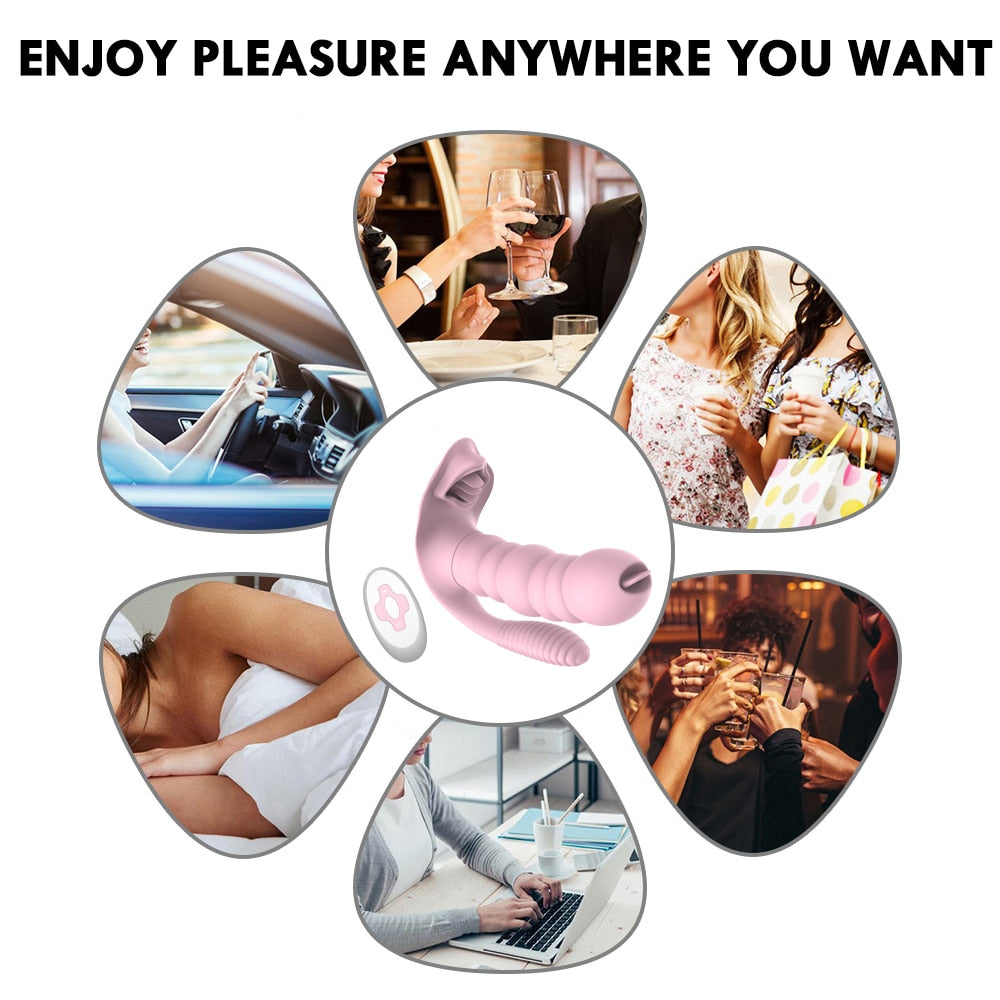 9 Modes Wearable Dildo Butterfly VibratorG-bliss O-maker Toy