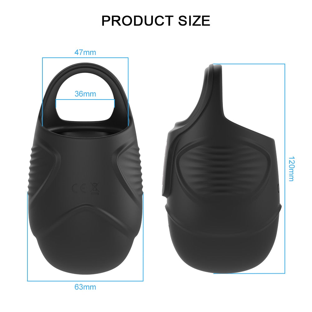 10 Modes Men Scrotum Massager Male Chastity Cage Testicle Bondage Vibrator