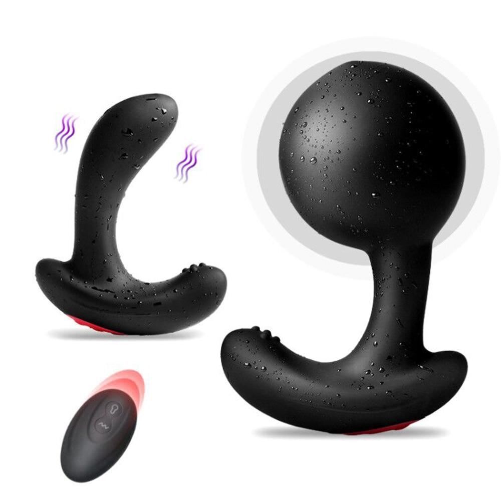 Remote Control Inflatable Anal Plug Vibrator & Prostate Massager BKC Remote Control Inflatable Anal Plug Vibrator & Prostate Massager BKC
