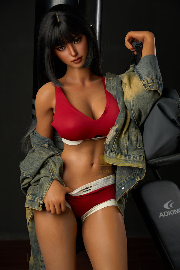 161cm/5ft3 F-cup Full Silicone Athletic Sex Doll S14 Dark Tanned Miku – Fitness Queen
