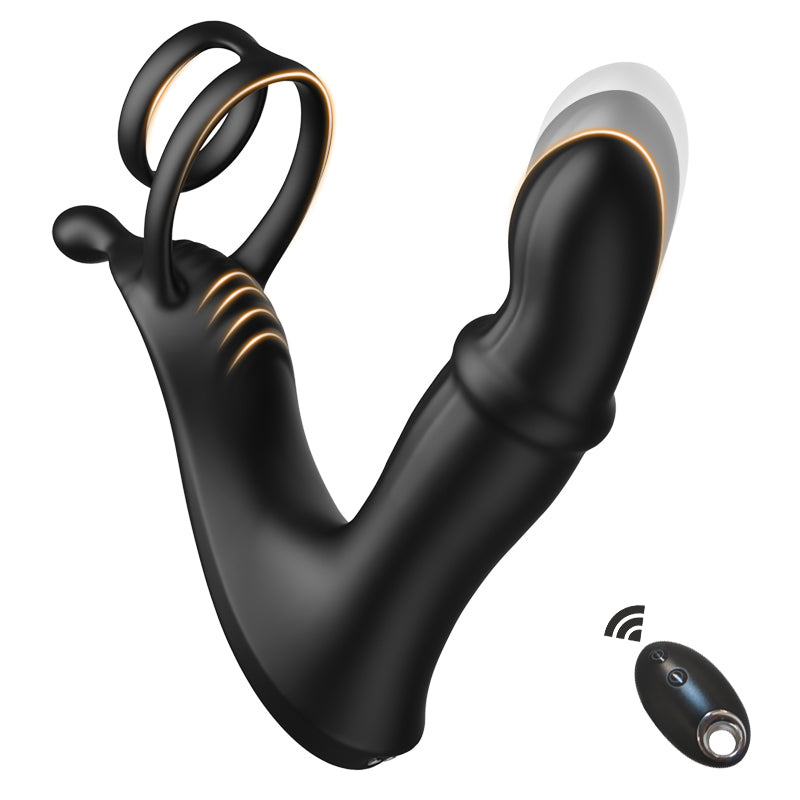 Cyclone - Appareil de massage de la prostate avec deux anneaux pour un exercice de massage 