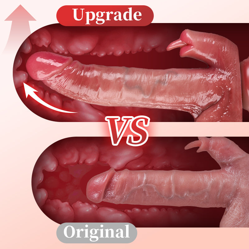 VERBESSERT 26,5 cm längerer, leckender, wärmender, stoßender, schaukelnder, lebensechter Dildo