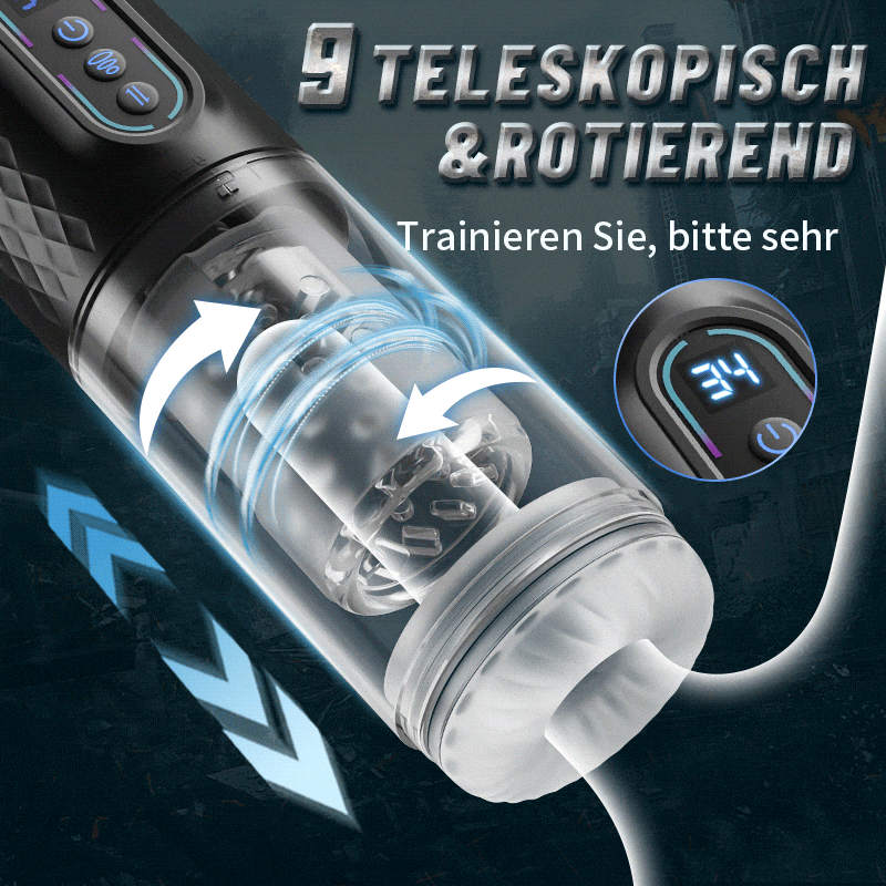 9 Rotierender & schiebender & saugender Masturbator Cup Männlich Männer Sexspielzeug