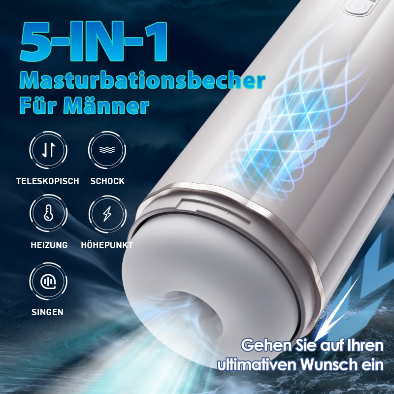 AcmeJoy Bluetooth stufenlos verstellbarer männlicher Masturbator mit Stoßheizung