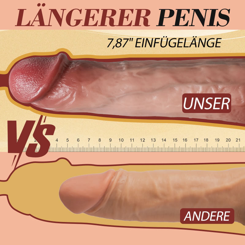 Gode ​​réaliste avec vibrations longues et chaudes, 10,04 pouces 