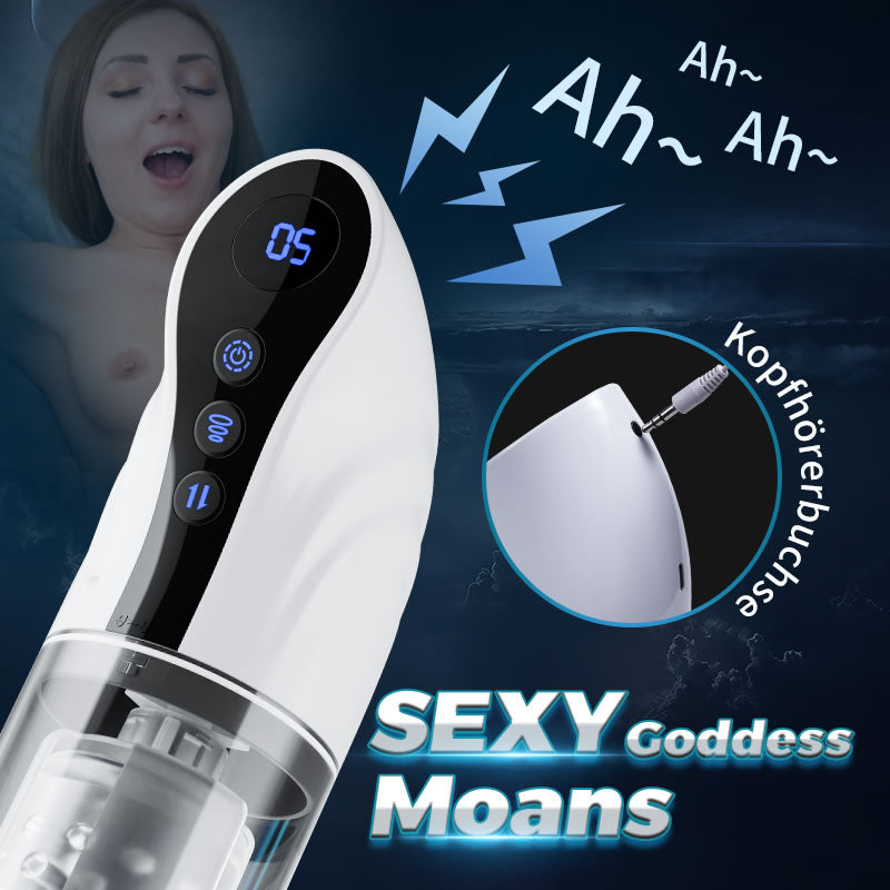 【Neue】9 Saugen&amp;Schieben&amp;Drehen LCD-Masturbator Cup mit Sprachfunktion 