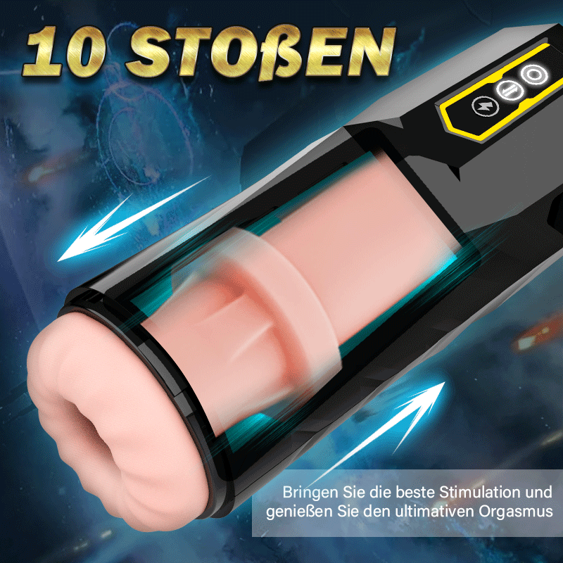 Automatischer männlicher Masturbator mit 10 Stößen und 9 Vibrationen