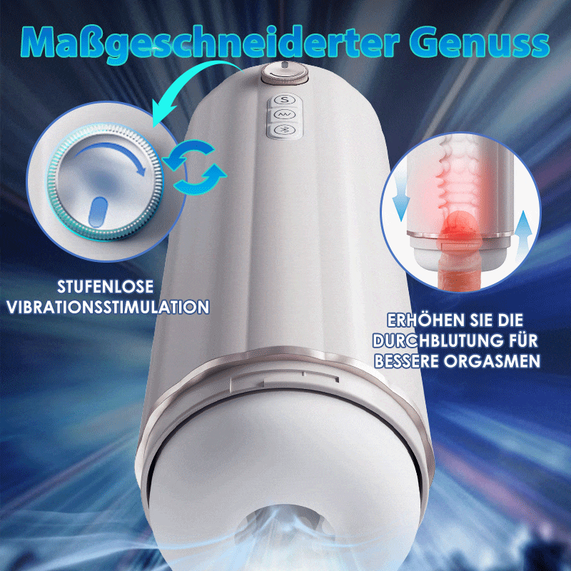 AcmeJoy Bluetooth stufenlos verstellbarer männlicher Masturbator mit Stoßheizung