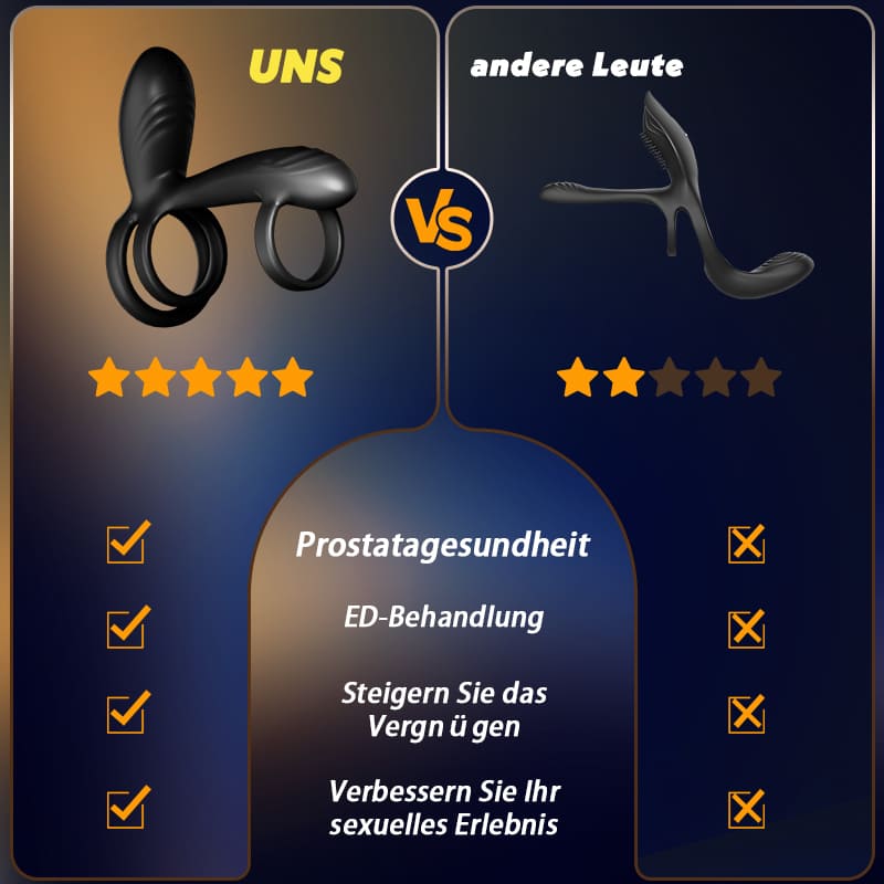 【Neu! 】Warren – 10 Rotationen + 10 Vibrationen Premium-Penisring mit Doppelring