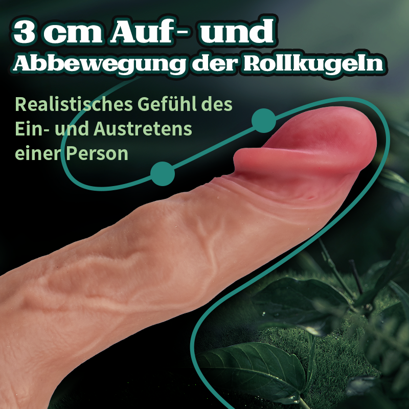 Dreifach-Funktion: Klopfen, Rollen, Vibrieren; realistischer, abnehmbarer Dildo