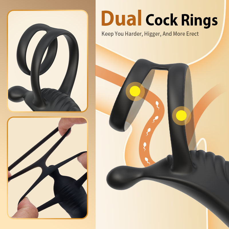 Acmejoy - Thrusting Prostate Massager With Double Cock Rings
