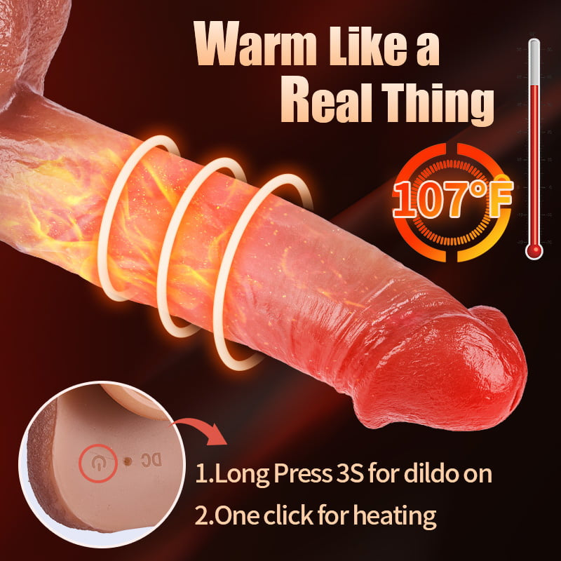 MASK - 8.6 Inch Bloodshot Thrusting Swinging Heating Dildo