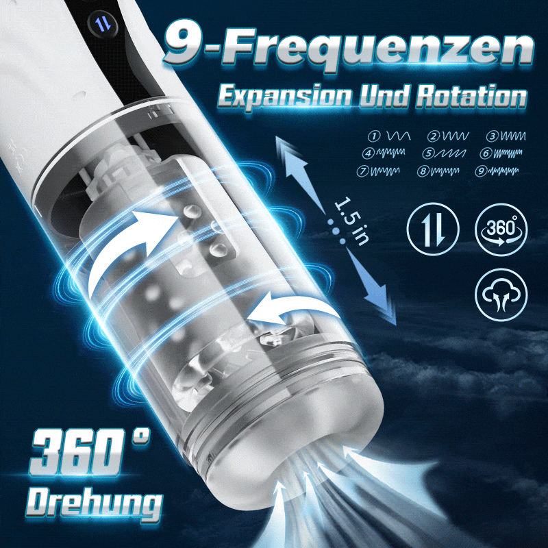 【Neue】9 Saugen&amp;Schieben&amp;Drehen LCD-Masturbator Cup mit Sprachfunktion 